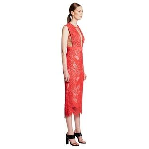 Manning Cartell Gallery Views Sheath Midi Formal Dress Coral Size M Luxury